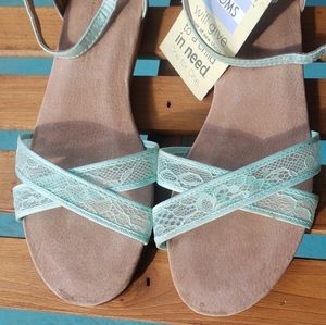 Toms Blue Lace Sandals Women Size 7